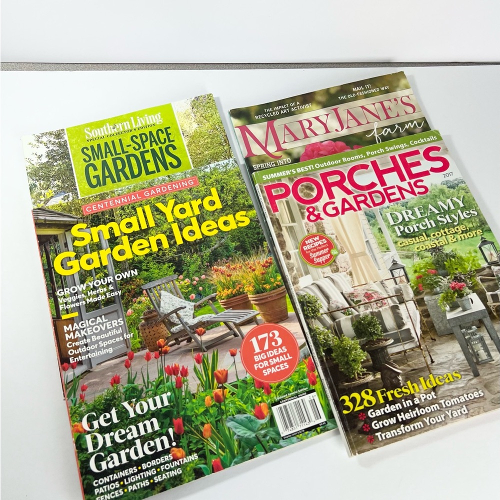 Garden magazines set of four back issues Cottagecore Farm flower Summer reading